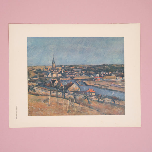 Rare Vintage 1949 Cézanne "Paysage D'Ile de France" French Offset Lithograph