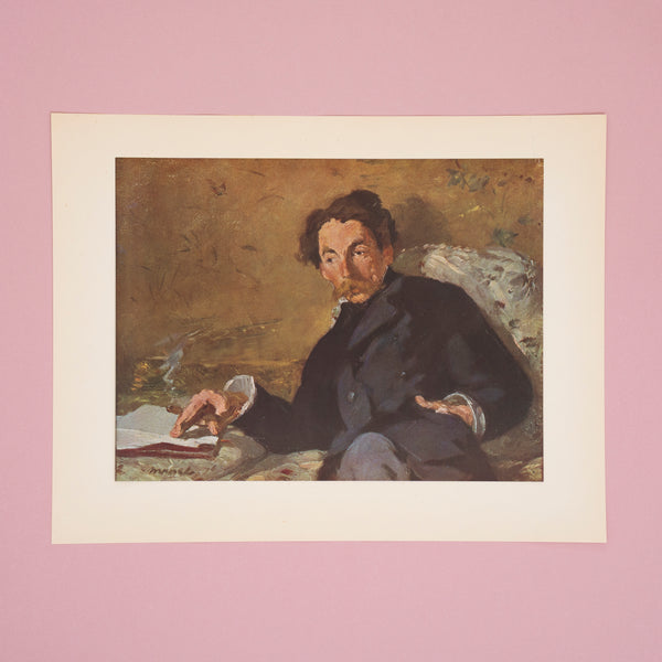 Vintage 1950s Manet "Portrait of Stephane Mallarmé" Portrait Art Print for sale outside Minneapolis at Golden Rule Gallery