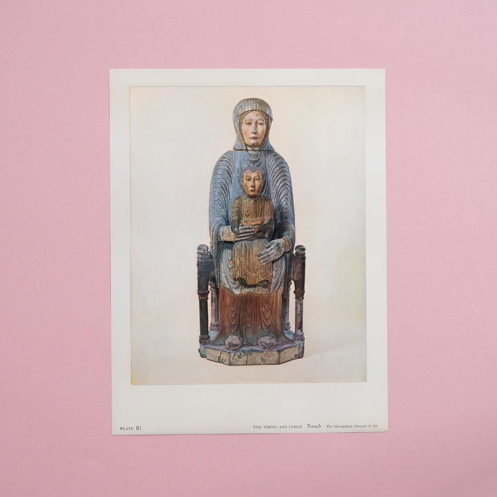Vintage 1959 French “The Virgin and Child" Art Print