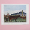 Vintage 1959 Rousseau "Landscape with Cattle" Art Print