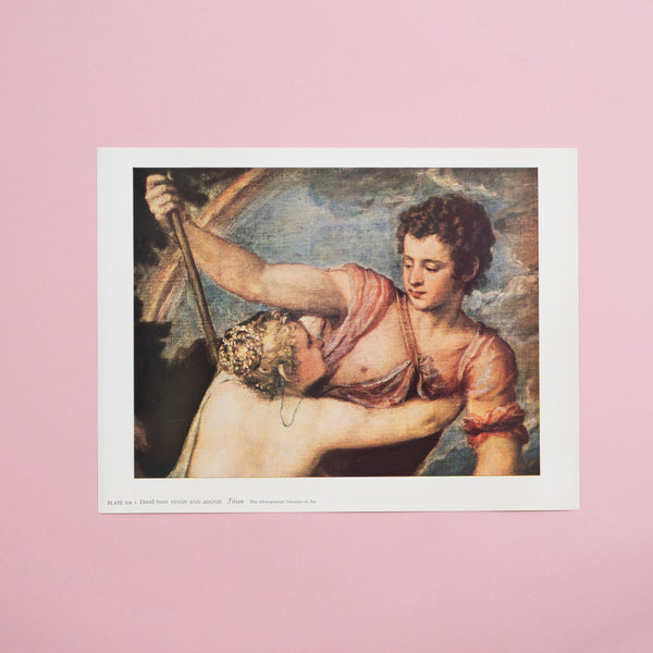 Vintage 1958 Titian “Venus and Adonis" Portrait Detail Art Print