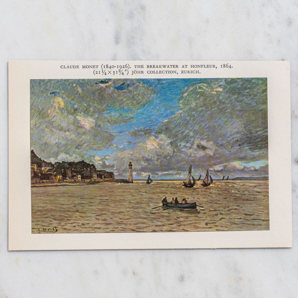 Vintage 1959 Claude Monet "The Breakwater at Honfleur" Mini Art Collectible Found At Golden Rule Gallery Outside Of Minneapolis, Minnesota