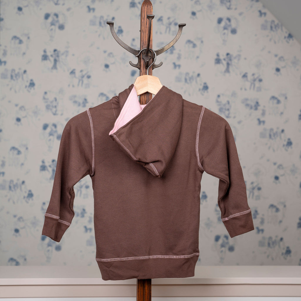 Kids Brown And Pink Hoodie