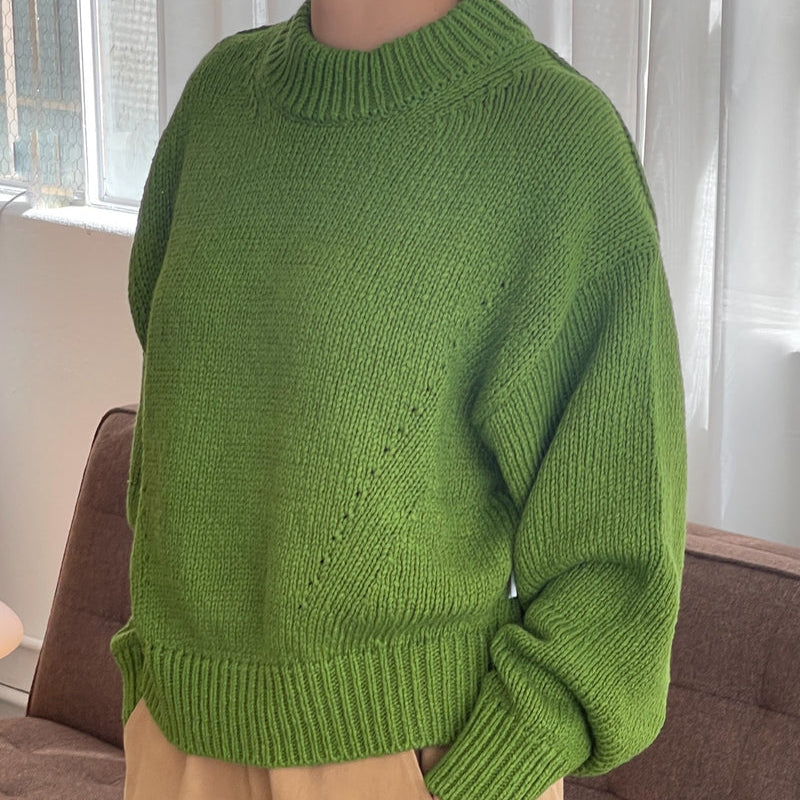 Green Cotton Sweater by Le Bon Shoppe
