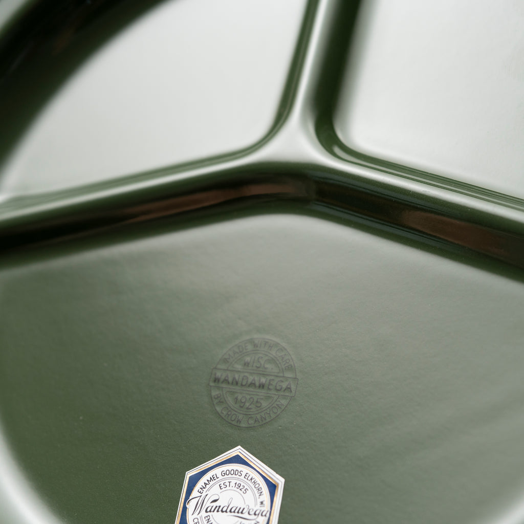 Green Enamelware Camp Plates at Golden Rule Gallery