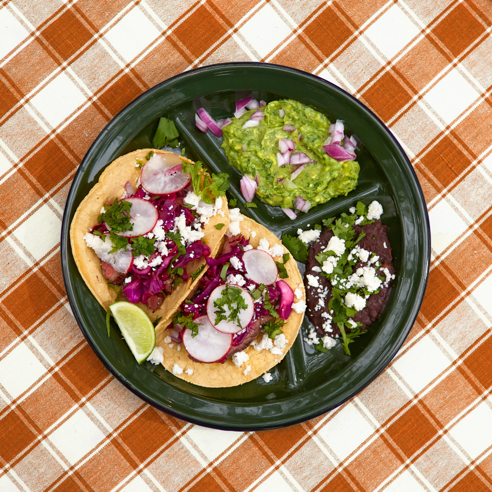 Green Enamelware Sectioned Camping Plate at Golden Rule Gallery