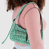 Green Gingham Cargo Shoulder Bag by Baggu at Golden Rule Gallery