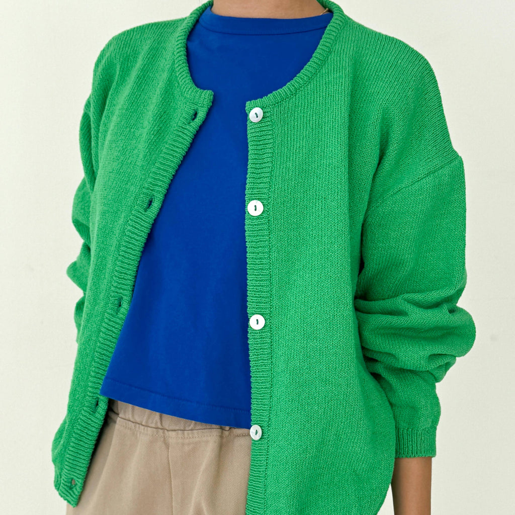 Leila Cotton Cardigan in Green