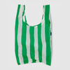Green and White Painted Stripes Big Baggu Reusable Bag at Golden Rule Gallery in Minneapolis