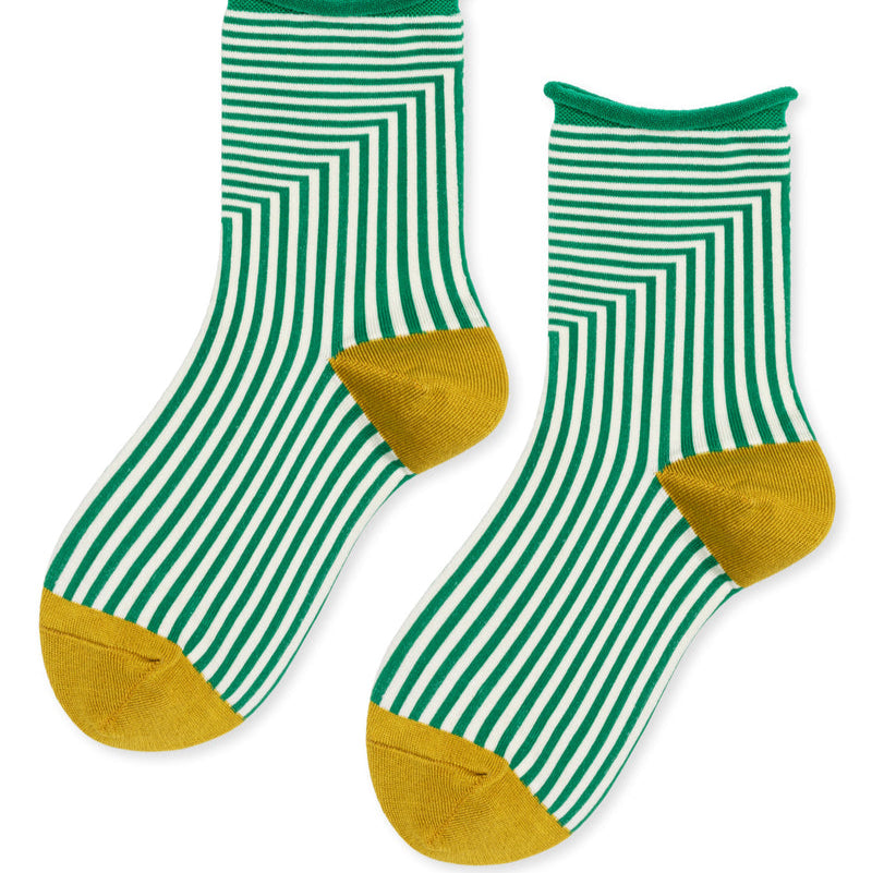 Green and Yellow Corbusier Crew Sock by Hansel from Basel at Golden Rule Gallery in Excelsior