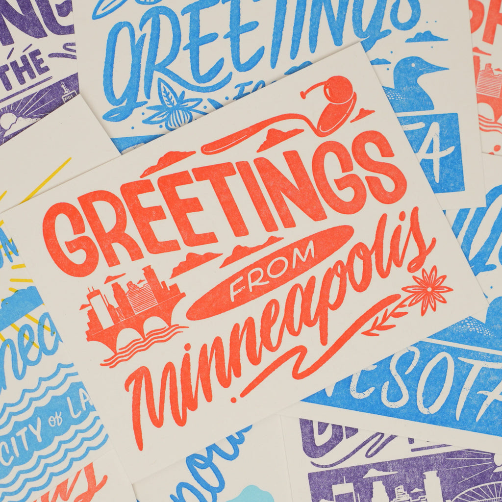 Greetings from Minneapolis Postcard at Golden Rule Gallery