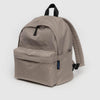 Grey Baggu Medium Nylon Backpack With Exterior Pocket Zipclosure at Golden Rule Gallery