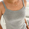 Grey Tank Top in Pointelle by Le Bon Shoppe
