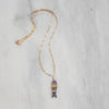 Fluorite Fish Necklace With Gold Chain