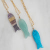 Colorful Fish Pendants on Gold Chain Necklaces