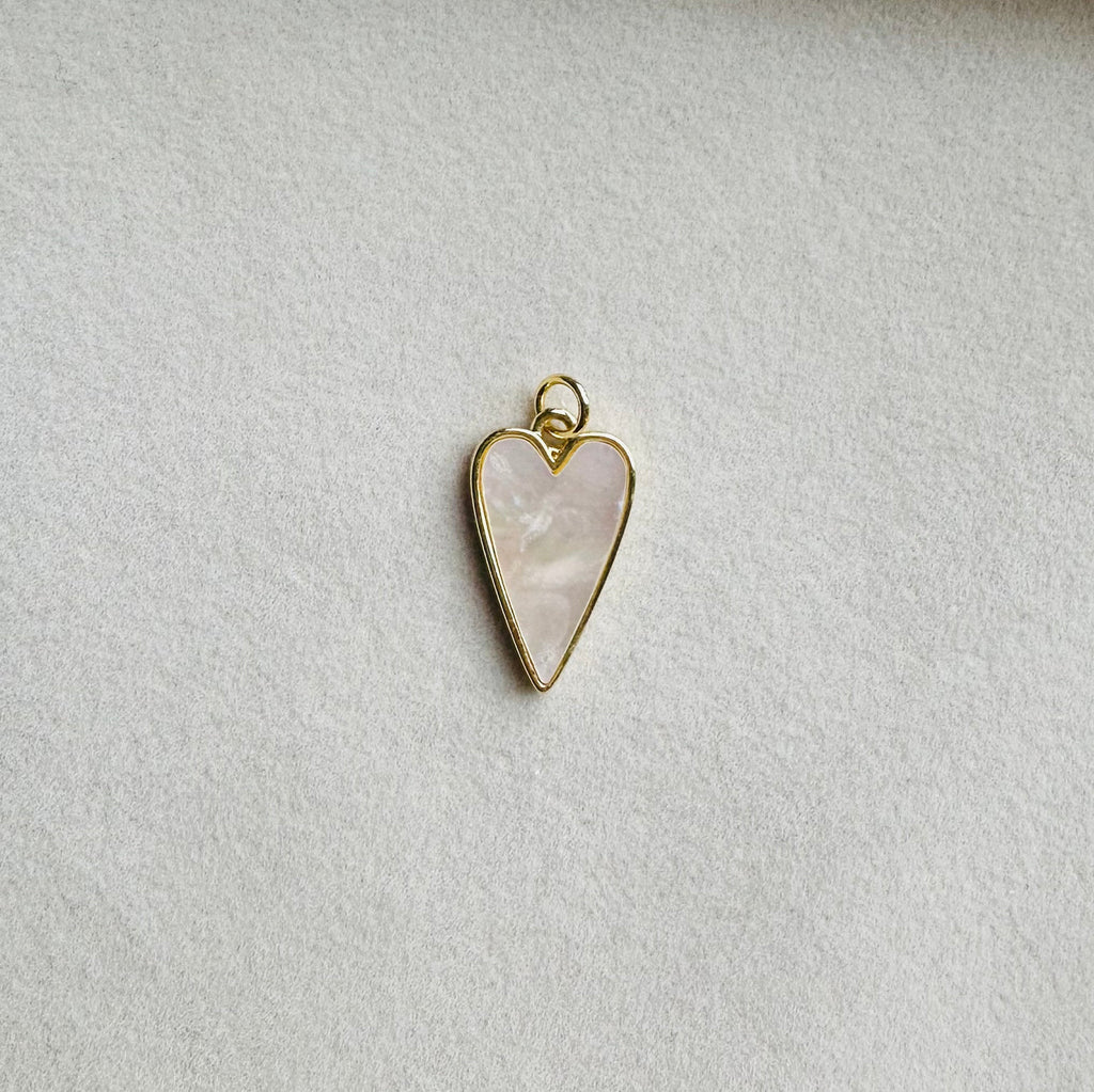 Opal Gold Heart Charm for Jewelry