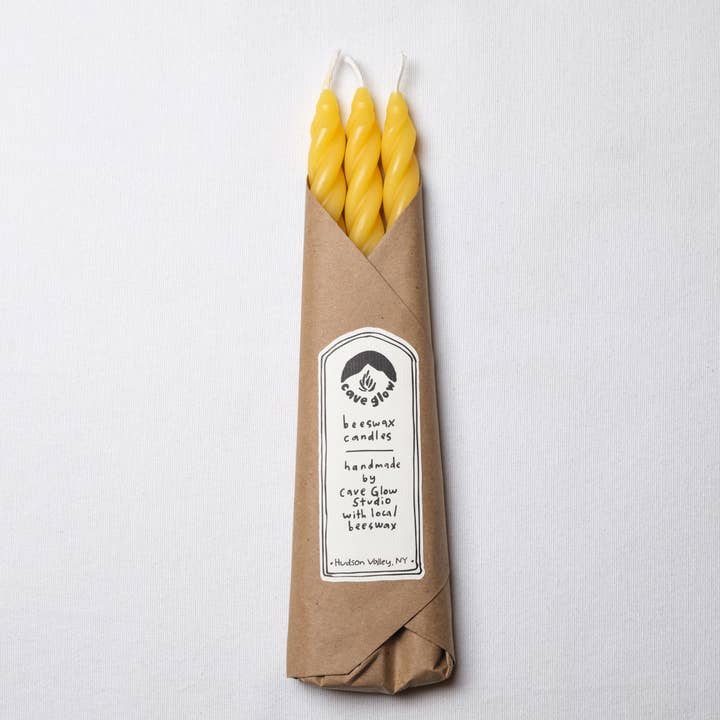 Handmade Beeswax Taper Candles at Golden Rule Gallery