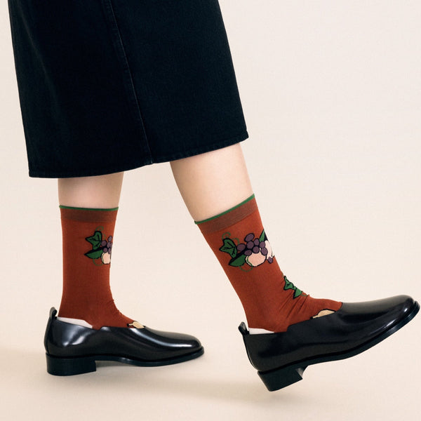 Fruity Crew Socks in Miso by Hansel from Basel at Golden Rule Gallery