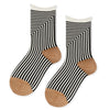 Hansel from Basel Corbusier Crew Socks in Black and White Stripe at Golden Rule Gallery