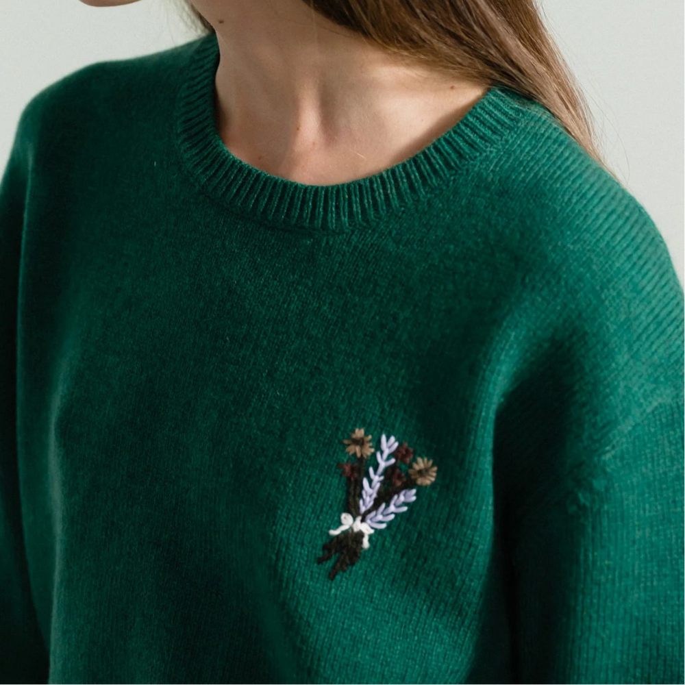 Hansel from Basel Rhys Crewneck in Green at Golden Rule Gallery
