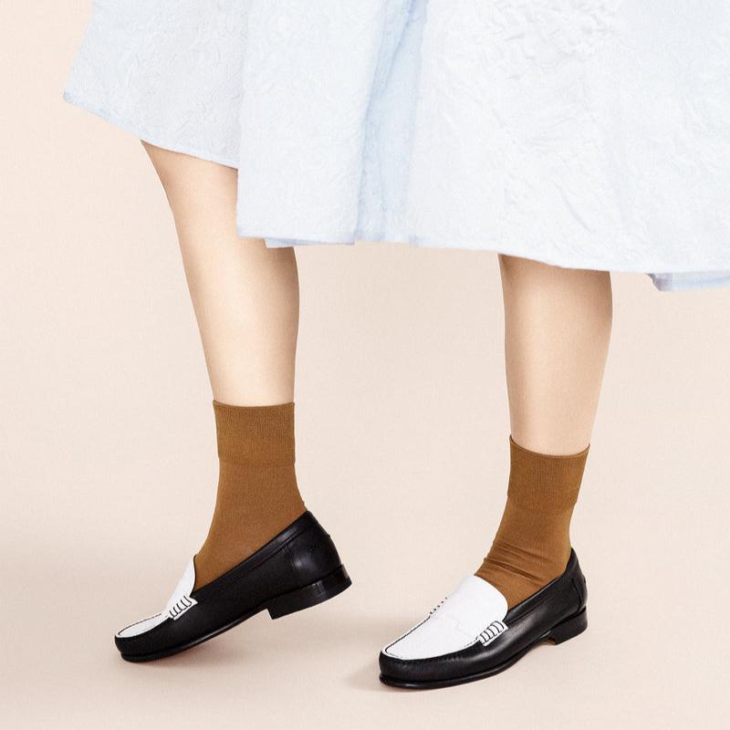 Hansel from Basel Trouser Crew Sock in Dark Ochre | Golden Rule Gallery