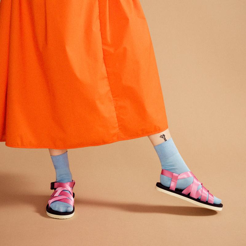 Hansel from Basel Trouser Crew Sock in Light Blue Cornflower at Golden Rule Gallery