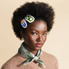 Model Wearing Crochet Hair Clips by Hansel from Basel