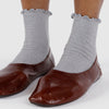 Heather Grey Baggu Lettuce Edge Socks at Golden Rule Gallery
