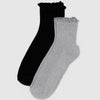 Heather Grey and Black Baggu Lettuce Edge Socks at Golden Rule Gallery