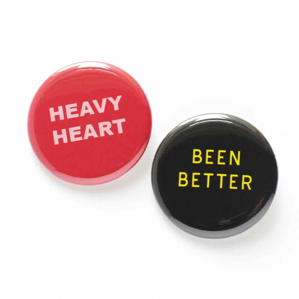 Heavy Heart and Been Better Social Alert Buttons by Word for Word at Golden Rule Gallery
