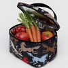 Horse Cut Outs on Black Puffy Lunch Cooler Bag by Baggu at Golden Rule Gallery in Excelsior