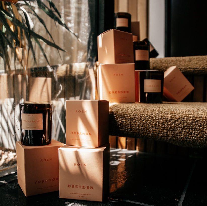 Stacks of New Roen Candles at Golden Rule Gallery