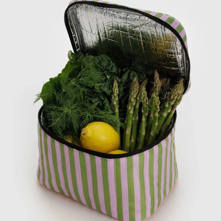 Hotel Stripe Baggu Puffy Lunch Cooler Bag at Golden Rule Gallery