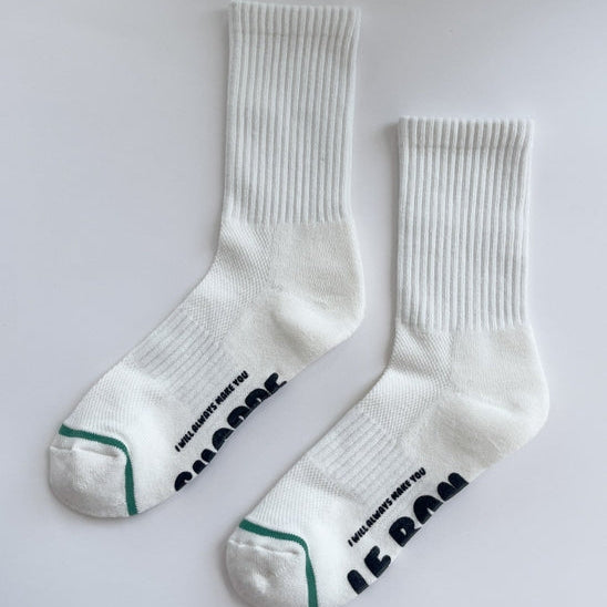 Hugger Socks by Le Bon Shoppe in White and Black at Golden Rule Gallery