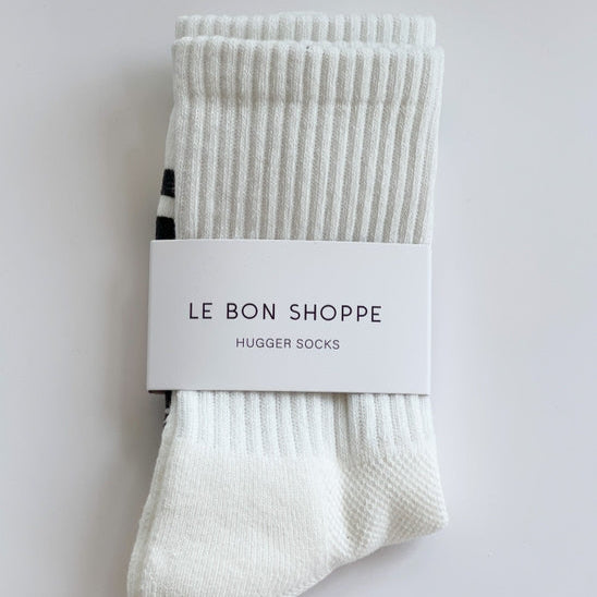 Hugger Socks in White by Le Bon Shoppe at Golden Rule Gallery