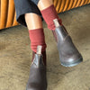 Dark Red Thick Tall Socks for Boots