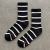 Black and White Stripe Boyfriend Tall Ribbed Socks