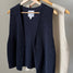 Navy and Cream Knit Sweater Vest by Le Bon Shoppe