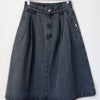 Black Denim Midi Pleated Skirt at Golden Rule Gallery