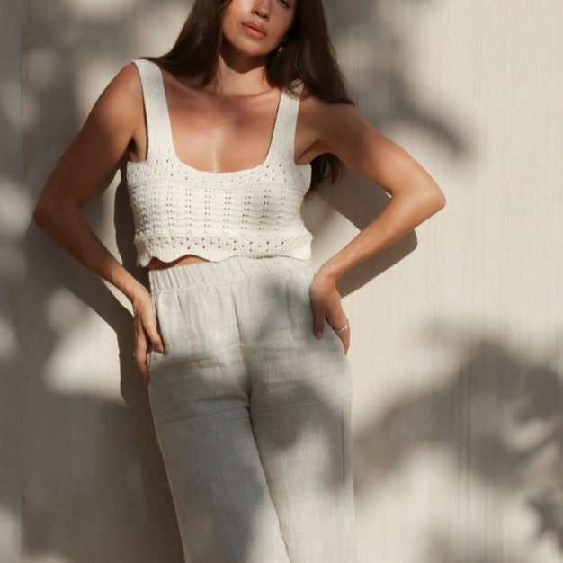 Sustainable Laude the Label Crochet White Top