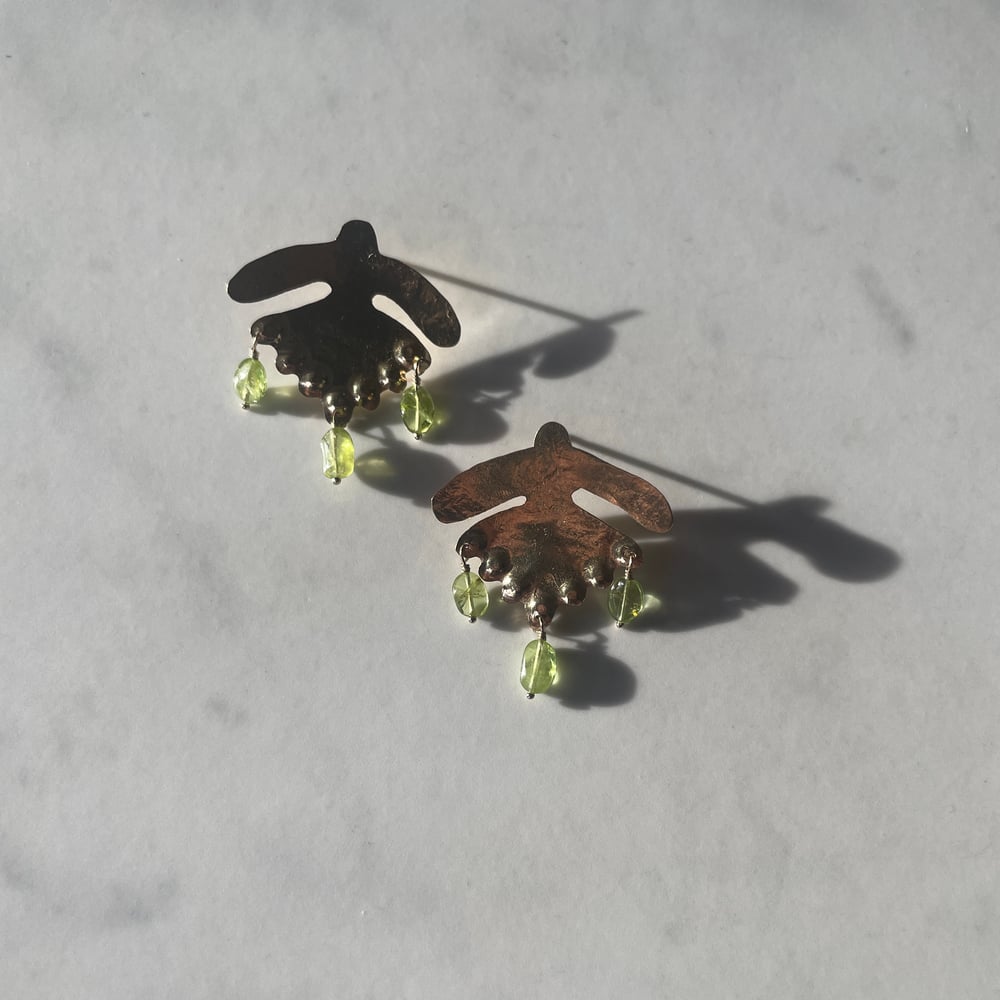 Unique Sterling Silver Earrings With Peridot Beads