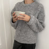 Cozy and Fuzzy Gray Crewneck Sweater for Fall
