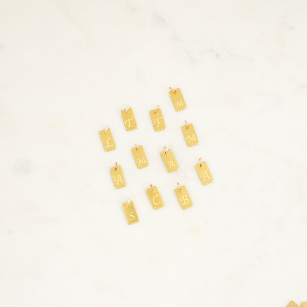 Engraved Gold Fill Initial Charms for Jewelry