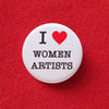 I Love Women Artists Social Alert Pinback Button at Golden Rule Gallery
