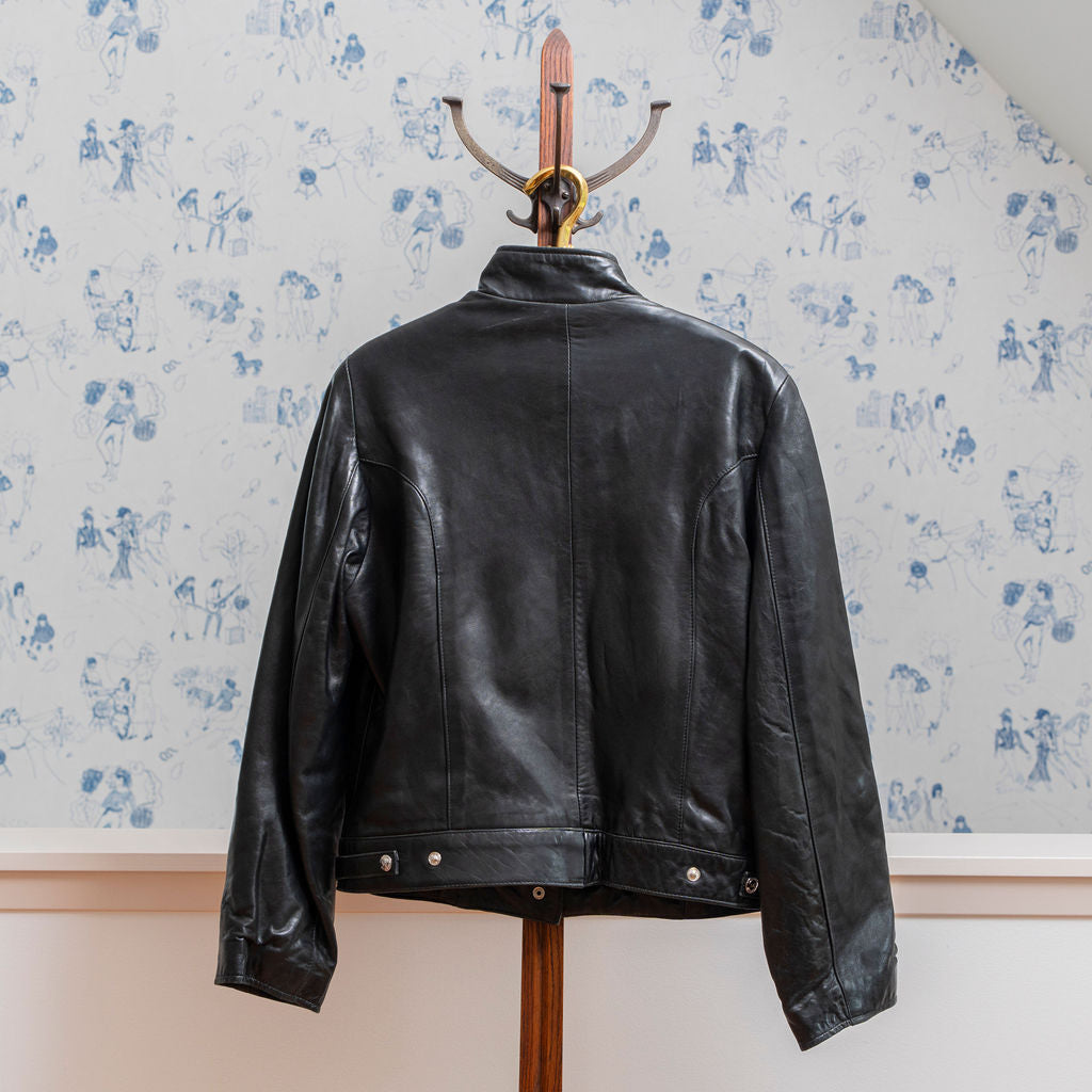 Vintage Black Leather Jacket From the 80s