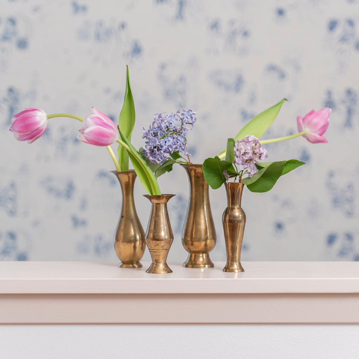 Vintage 1980s Solid Brass Petite Vases – GOLDEN RULE GALLERY