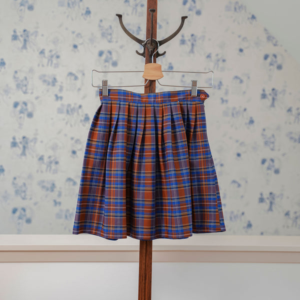 Vintage Plaid Pleated Skirt