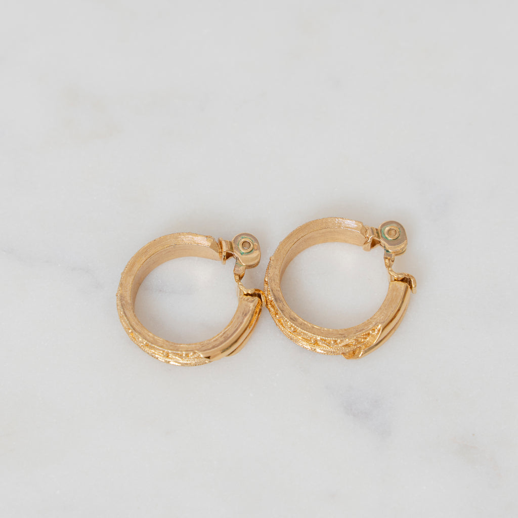 Vintage Chunky Gold Hoop Earrings by J'adore Beddor Vintage