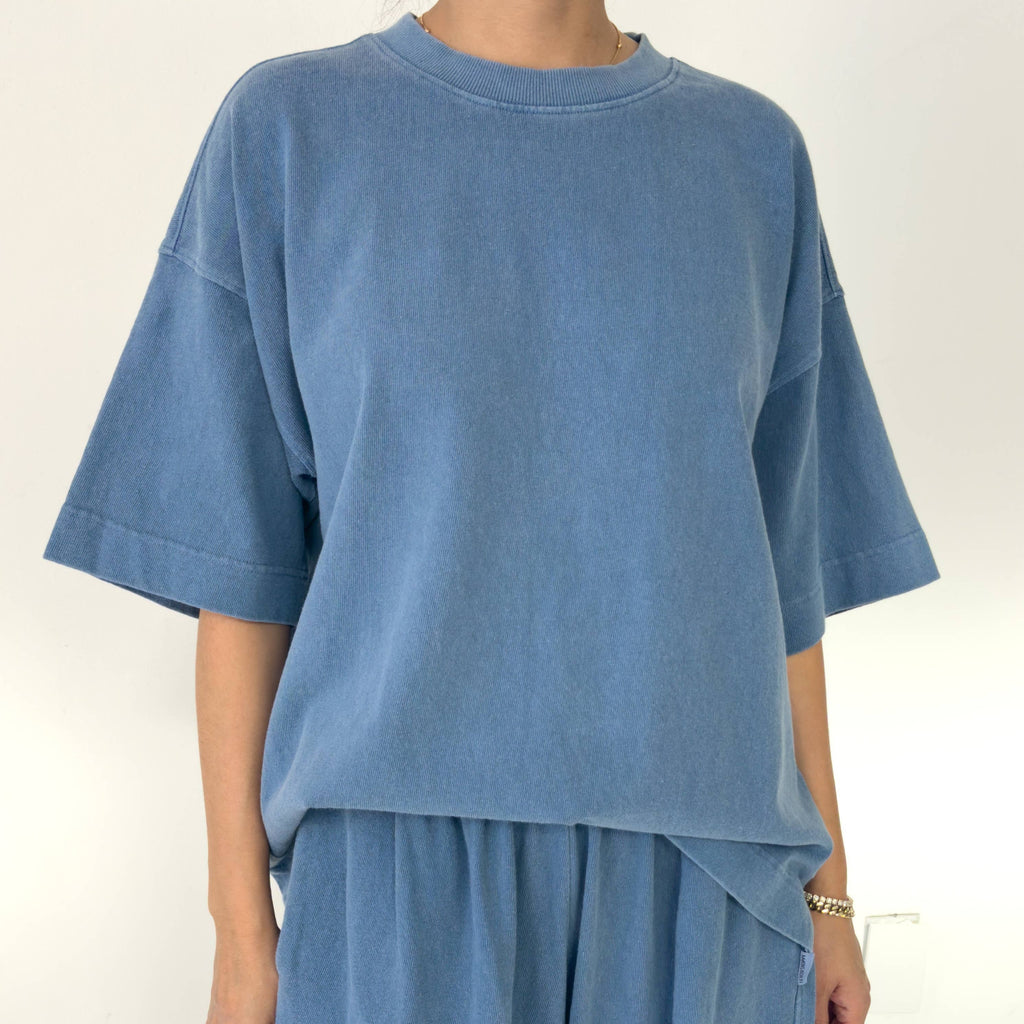 Jayden Heavyweight Cotton Tee Shirt in Mushroom