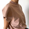 Cropped Boxy Fit Tee Shirt in Macchiato Pink